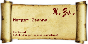 Merger Zsanna névjegykártya
